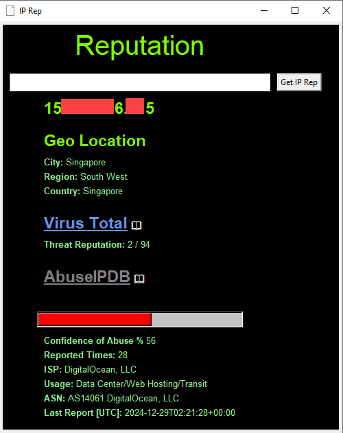 IP Rep - utation Tool